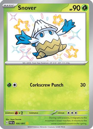 Snover 100/091 - Holofoil SV Paldean Fates - Shiny Rare