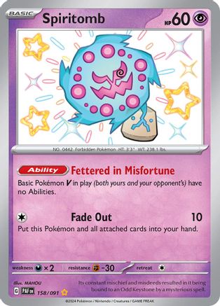 Spiritomb 158/091 - Holofoil SV Paldean Fates - Shiny Rare