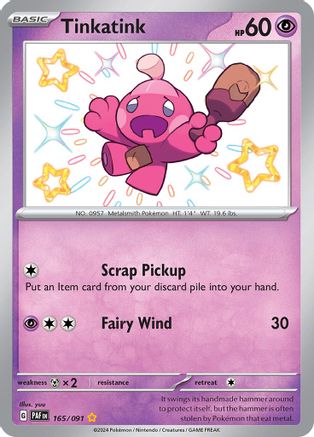 Tinkatink 165/091 - Holofoil SV Paldean Fates - Shiny Rare