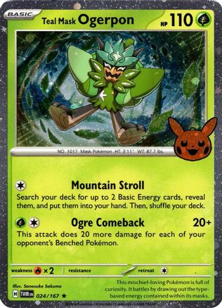 Teal Mask Ogerpon (Cosmos Holo) 024/167 - EB Games Promo