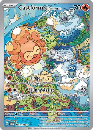 Castform Sunny Form 195/191 - Holofoil SV08 Surging Sparks - Illustration Rare