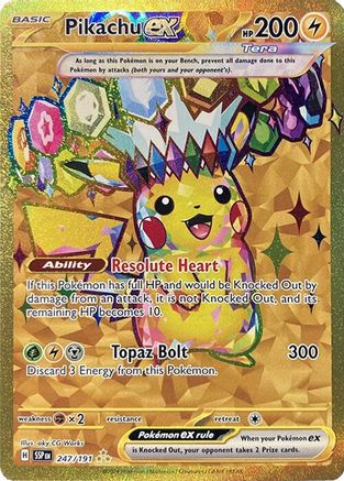 Pikachu ex 247/191 - Holofoil SV08 Surging Sparks - Hyper Rare
