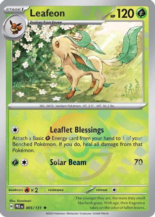Leafeon (Poke Ball Pattern) 005/131 - Holofoil SV Prismatic Evolutions - Rare