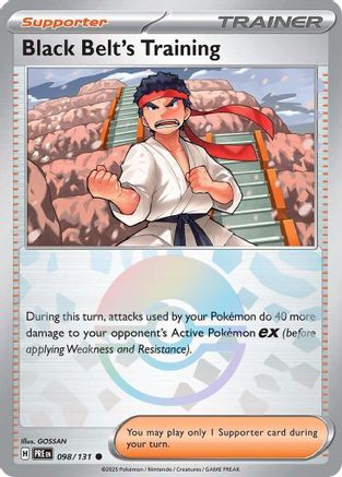 Black Belt's Training 098/131 - Holofoil SV Prismatic Evolutions - Pokeball Reverse
