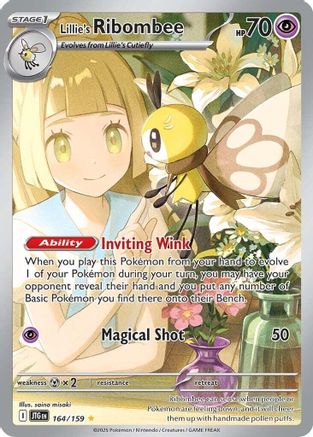 Lillie's Ribombee 164/159 - Holofoil SV09 Journey Together - Illustration Rare
