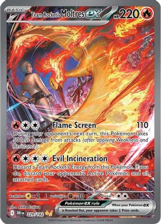 Team Rocket's Moltres ex 229/182 - Holofoil SV10 Destined Rivals - Special Illustration Rare
