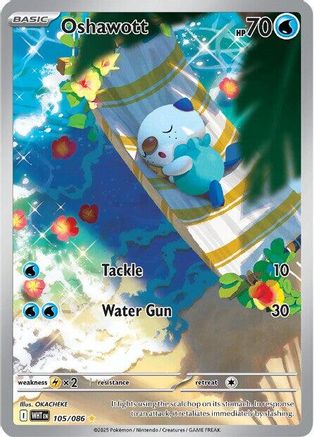 Oshawott 105/086 - Holofoil SV White Flare - Illustration Rare