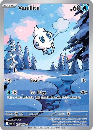Vanillite 111/086 - Holofoil SV White Flare - Illustration Rare