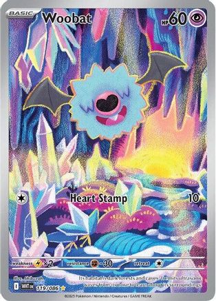 Woobat 119/086 - Holofoil SV White Flare - Illustration Rare
