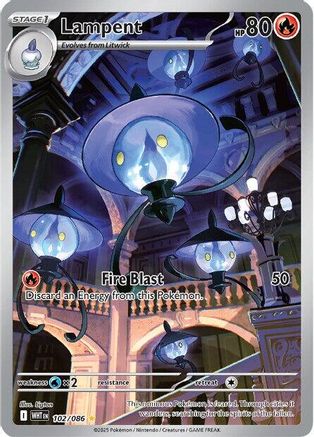 Lampent 102/086 - Holofoil SV White Flare - Illustration Rare