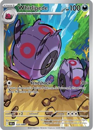 Whirlipede 133/086 - Holofoil SV Black Bolt - Illustration Rare