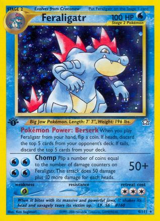 Feraligatr 004/111 - Unlimited Holofoil Neo Genesis - Holo Rare