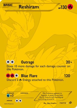 Reshiram (114 Full Art Secret Rare) 114/113 - Holofoil Legendary Treasures - Secret Rare