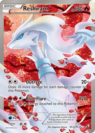 Reshiram (Full Art) RC22/RC25 - Holofoil Legendary Treasures Radiant Collection - Ultra Rare