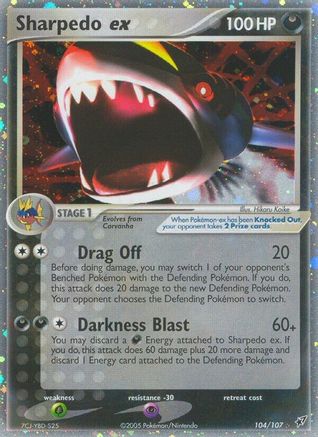 Sharpedo ex 104/107 - Holofoil Deoxys - Ultra Rare