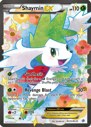 Shaymin EX (Full Art) RC21/RC25 - Holofoil Legendary Treasures Radiant Collection - Ultra Rare