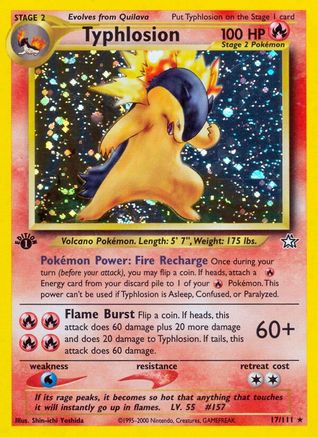Typhlosion 017/111 - Unlimited Holofoil Neo Genesis - Holo Rare