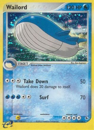 Wailord 014/109 - Holofoil Ruby and Sapphire - Holo Rare