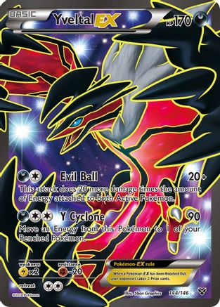 Yveltal EX (Full Art) 144/146 - Holofoil XY Base Set - Ultra Rare
