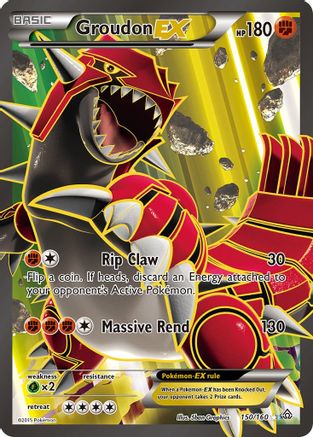 Groudon EX (150 Full Art) 150/160/160 - Holofoil XY  Primal Clash - Ultra Rare