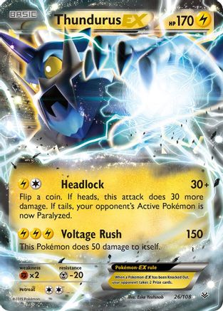 Thundurus EX 026/108  - Holofoil XY Roaring Skies - Ultra Rare