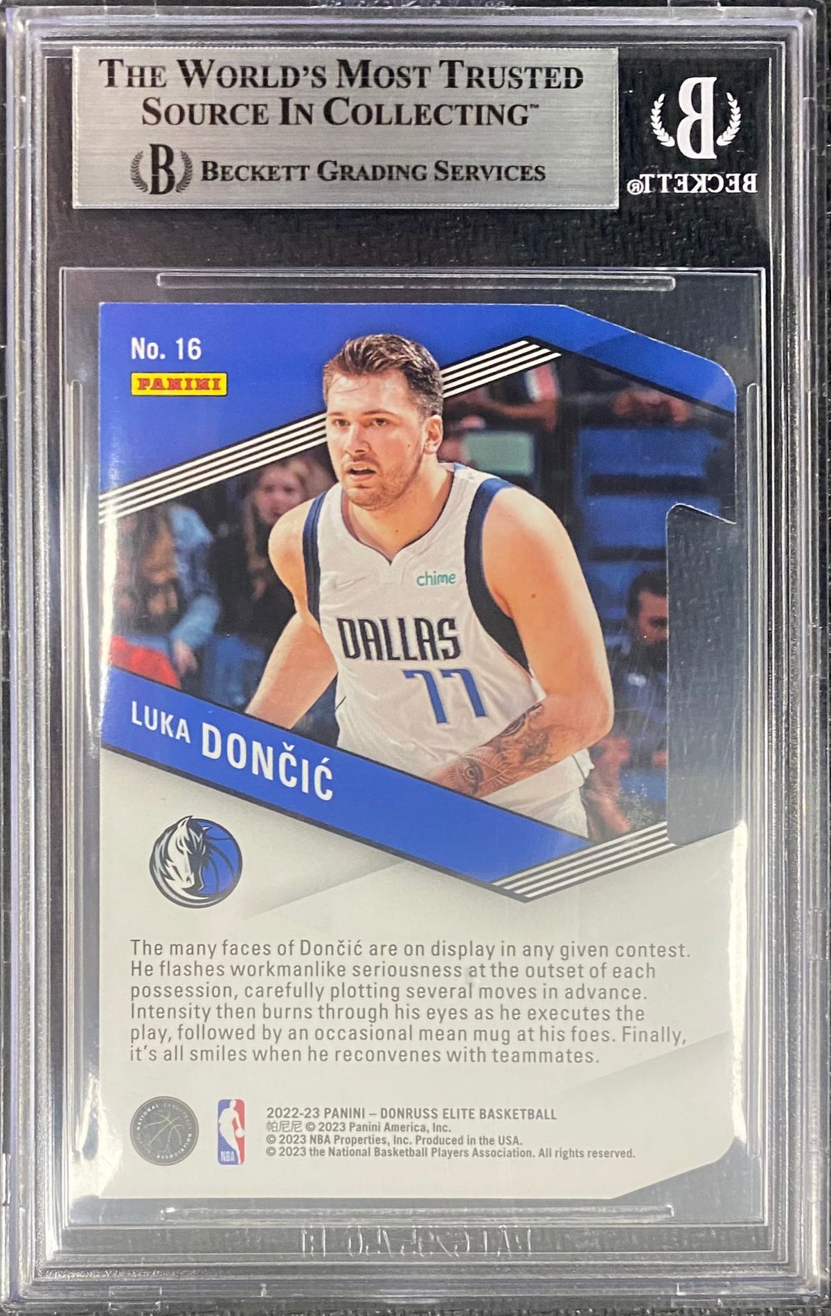 BGS 8.5 NM-MT: NBA - Luka Doncic 16 - 2022 Panini Donruss Elite Basket