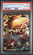 PSA 10 One Piece OP15-EB04 Adventure On Kami's Island Zeus OP11-106 SP Alt Art